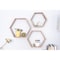 Barnwoodusa Rustic Farming Reclaimed Floating Wooden Hexagon Shelves, Set of 3 672713214908 - alternate 1